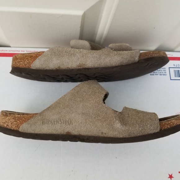 Birkenstock Arizona Suede Leather Sandals Taupe Size 40 Women 9-9.5 Mens 7 - 7.5 main image 4